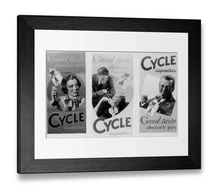 Framed Print : Advertisement For Cycle Cigarettes