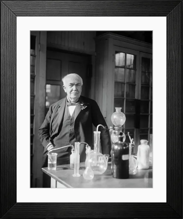 Framed Print : Thomas Edison In His Lab