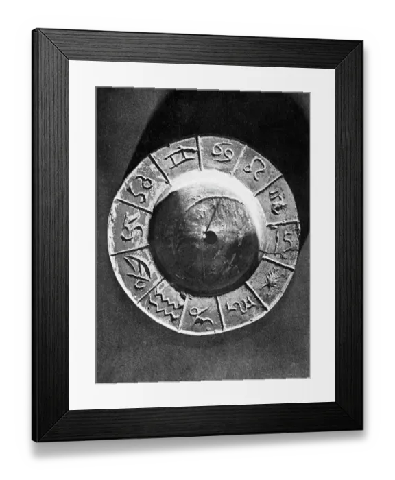 Framed Print : Stone Calendar; Egyptian, Zodiac Signs Framed Print : Stone Calendar; Egyptian, Zodiac Signs