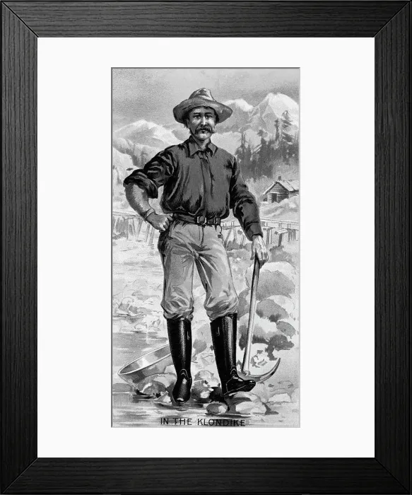 Framed Print : Typical Klondike Golddigger; Lithograph Framed Print : Typical Klondike Golddigger; Lithograph