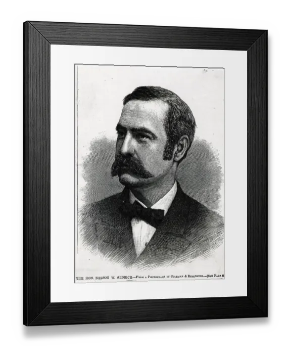 Framed Print : Nelson Aldrich Headshoulders Engraving Framed Print : Nelson Aldrich Headshoulders Engraving
