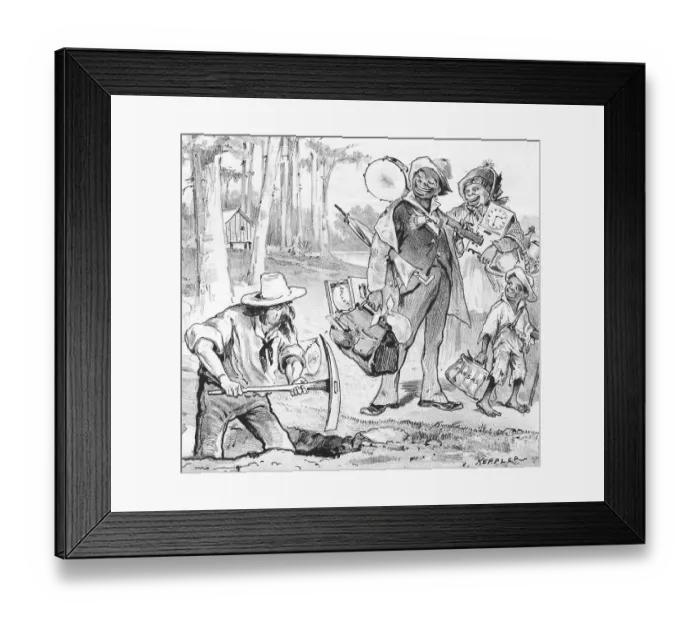 Framed Print : African Am Family Moving North; Illus Framed Print : African Am Family Moving North; Illus