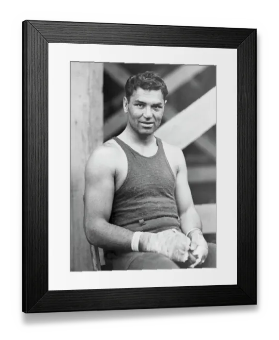Framed Print : Jack Dempsey Seated, Hands Bandaged Framed Print : Jack Dempsey Seated, Hands Bandaged
