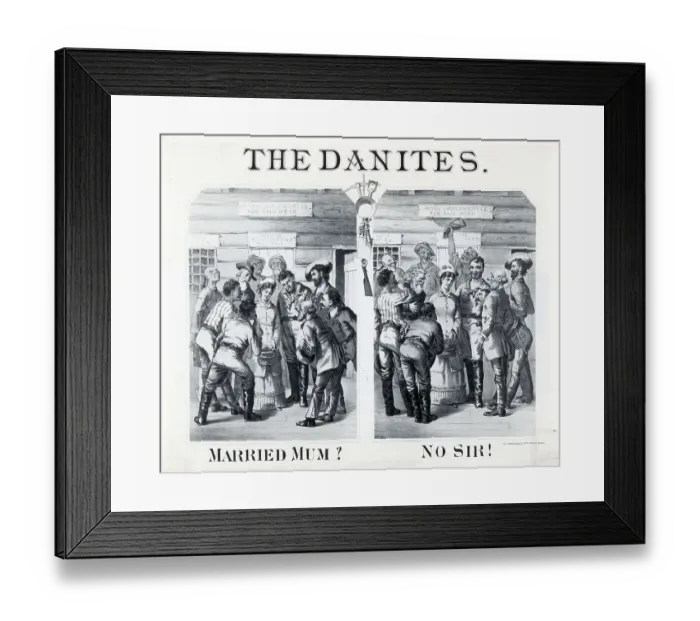 Framed Print : The Danites: Men Surrounding Woman Framed Print : The Danites: Men Surrounding Woman