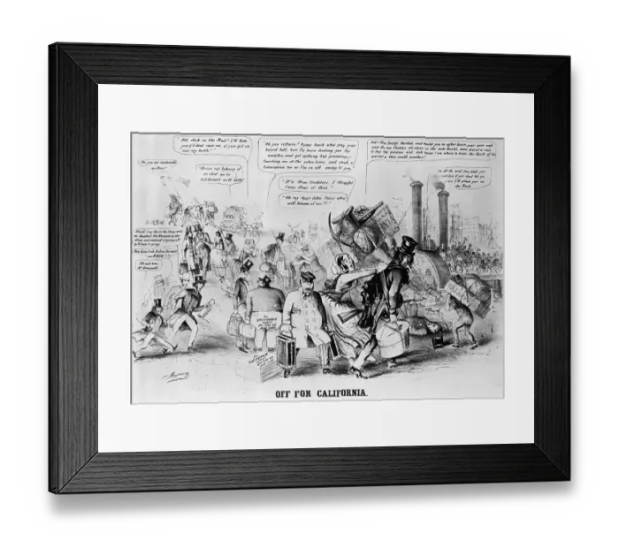 Framed Print : Off To California, Gold Fever Framed Print : Off To California, Gold Fever