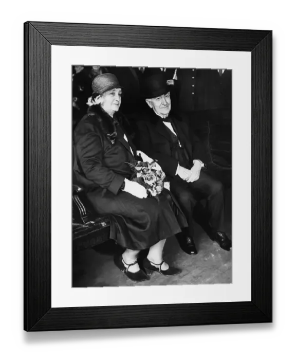 Framed Print : Thomas Edison Seated W / His Wife Framed Print : Thomas Edison Seated W / His Wife