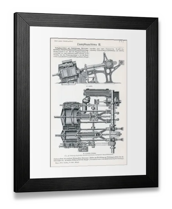 Framed Print : Steam-Powered Generators; Illust Framed Print : Steam-Powered Generators; Illust