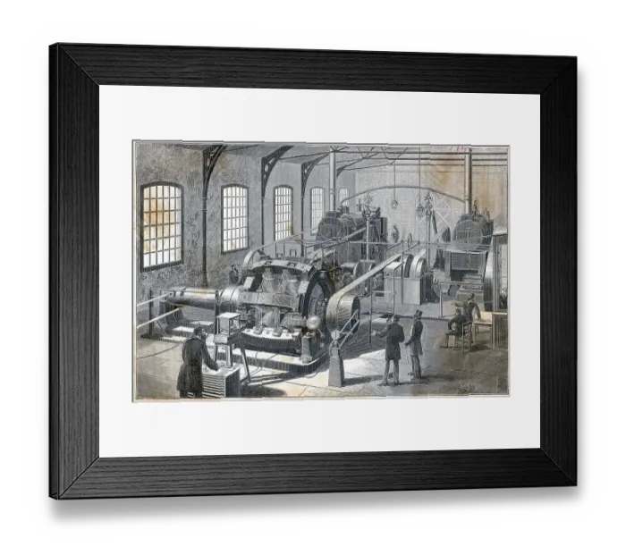 Framed Print : Illus. Of The Transmission Of Electricit Framed Print : Illus. Of The Transmission Of Electricit