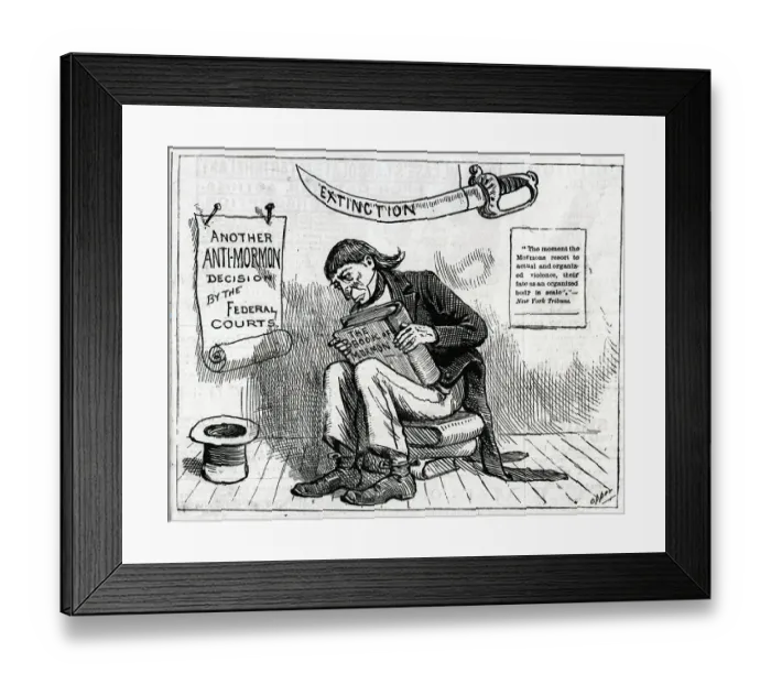 Framed Print : Cartoon On Mormonism: Sword And Mormon Framed Print : Cartoon On Mormonism: Sword And Mormon