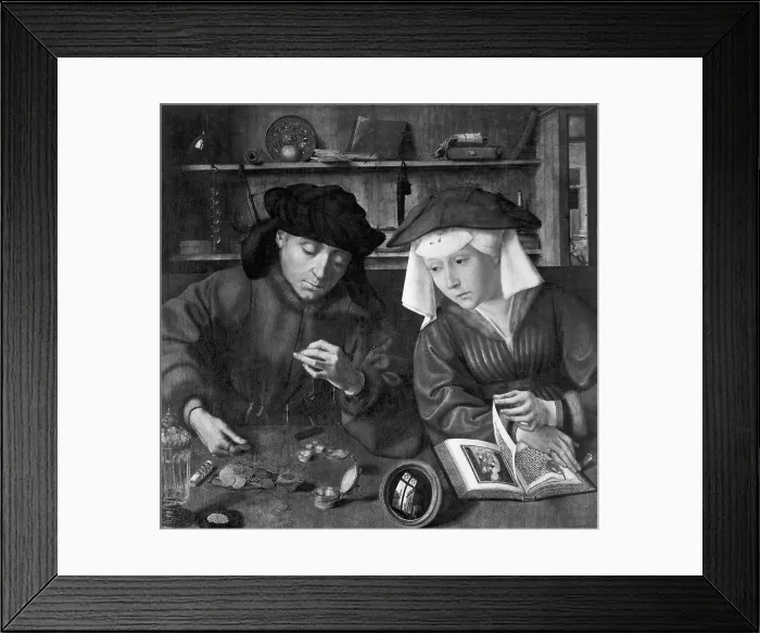 Framed Print : The Moneylender and His Wife by Quentin Massys Framed Print : The Moneylender and His Wife by Quentin Massys