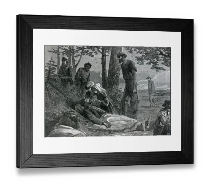 Framed Print : Woodcut Of Christians In Field;Civil War Framed Print : Woodcut Of Christians In Field;Civil War