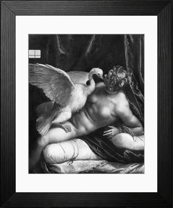 Framed Print : Painting; Leda And The Swan Framed Print : Painting; Leda And The Swan