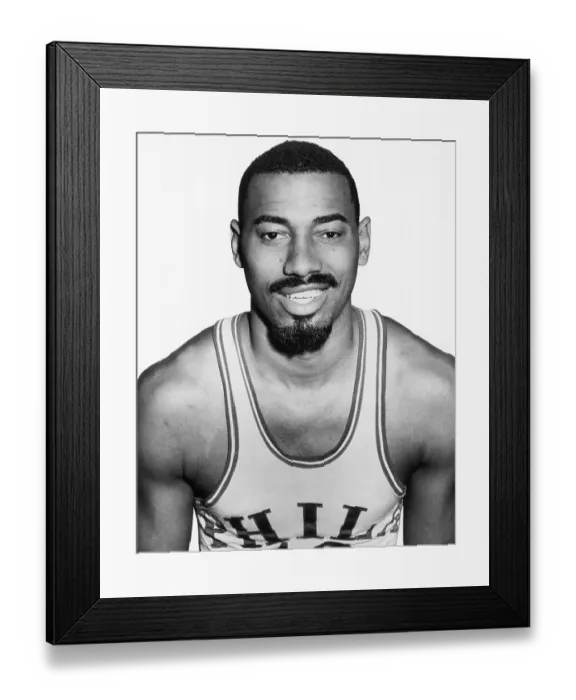 Framed Print : Wilt Chamberlain Closeup, In Uniform Framed Print : Wilt Chamberlain Closeup, In Uniform