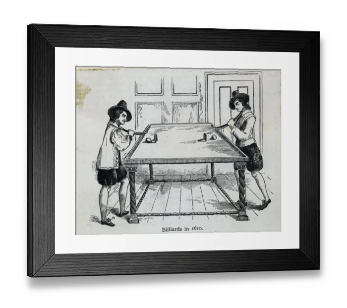 Framed Print : Two Men Playing Early Form Of Billiards