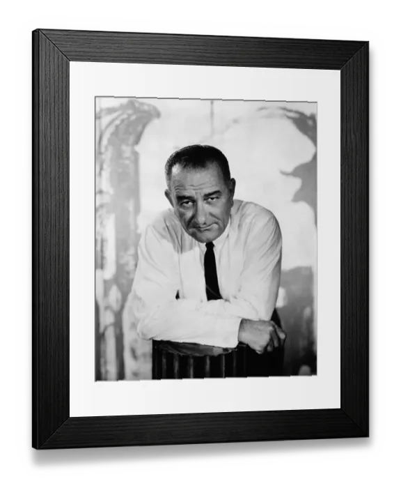 Framed Print : Lyndon B Johnson In Shirt And Tie Framed Print : Lyndon B Johnson In Shirt And Tie