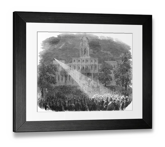 Framed Print : Engraving Depicting Torchlight Meeting of the Know-Nothings Framed Print : Engraving Depicting Torchlight Meeting of the Know-Nothings