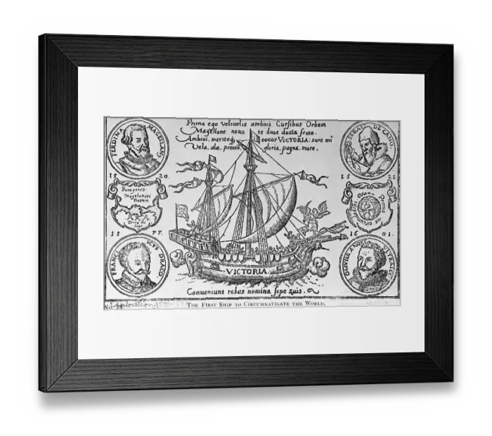 Framed Print : Portraits Of Magellan And Francis Drake Framed Print : Portraits Of Magellan And Francis Drake