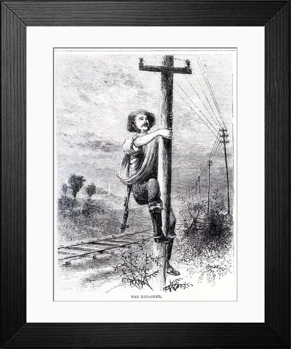Framed Print : Man Working On Wiring Framed Print : Man Working On Wiring