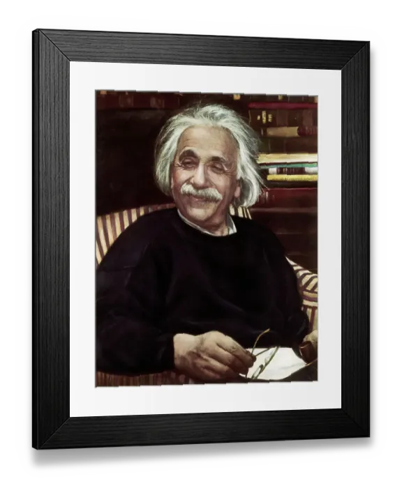 Framed Print : Albert Einstein Seated And Smiling Framed Print : Albert Einstein Seated And Smiling