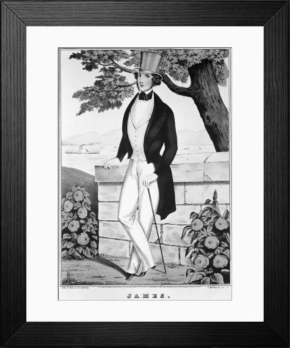 Framed Print : Lithograph Of Man In Top Hat Framed Print : Lithograph Of Man In Top Hat
