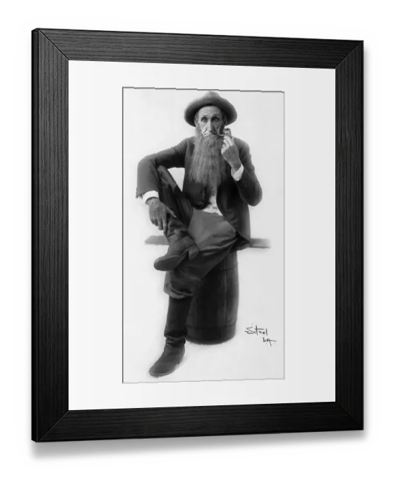 Framed Print : Frank Hayes As Hillbilly Smoking Pipe