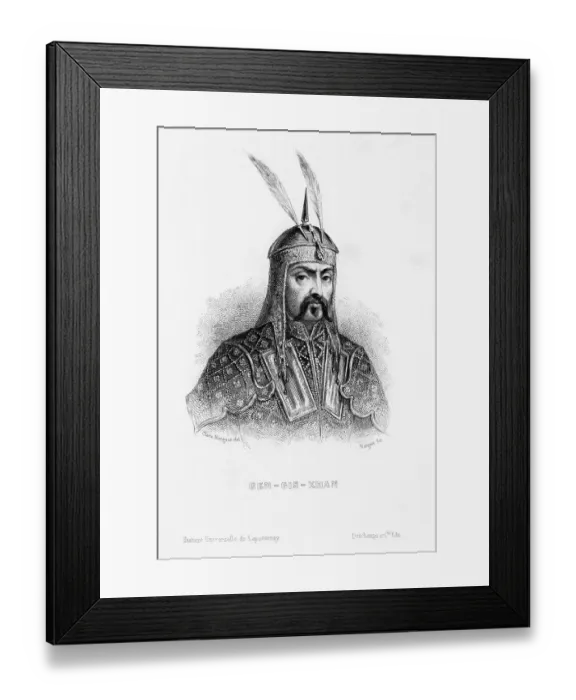 Framed Print : Engraving of Genghis Khan Framed Print : Engraving of Genghis Khan