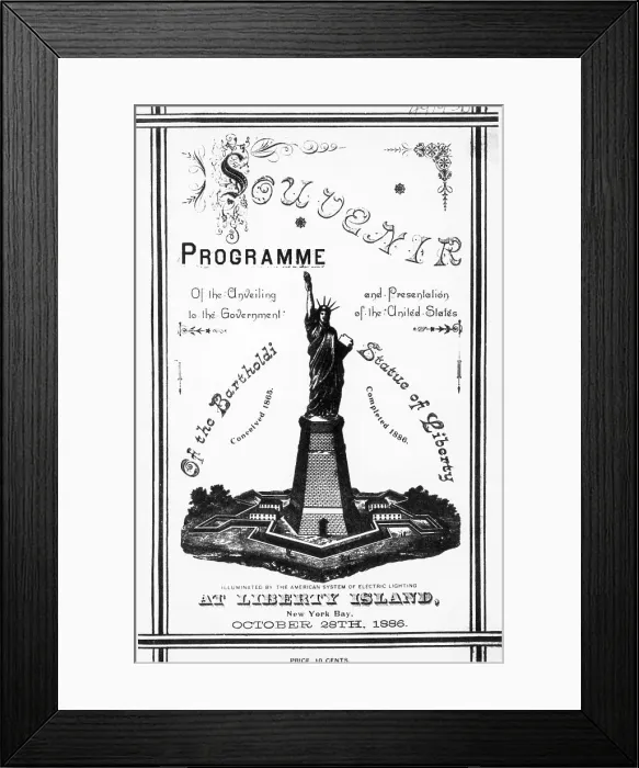 Framed Print : Program Souvenir For Statue Of Liberty Framed Print : Program Souvenir For Statue Of Liberty