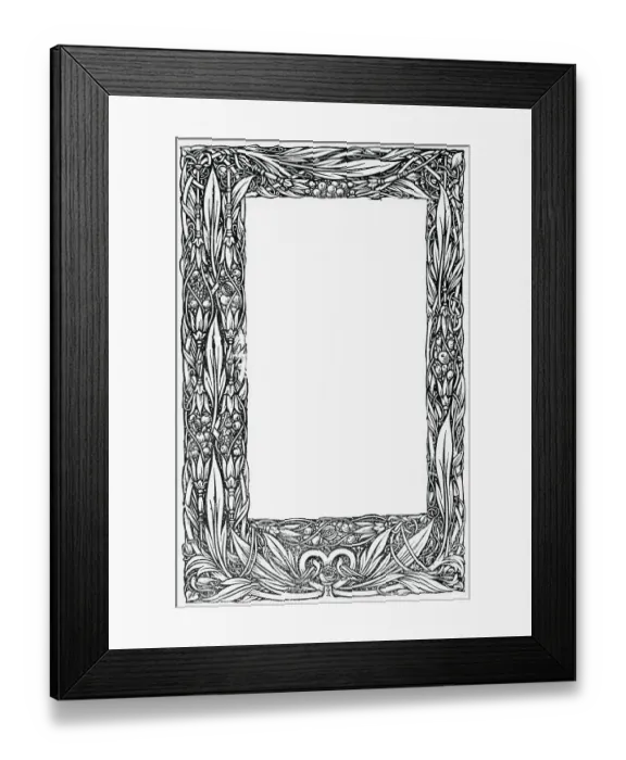 Framed Print : Image of Frame with Floral Motif Framed Print : Image of Frame with Floral Motif