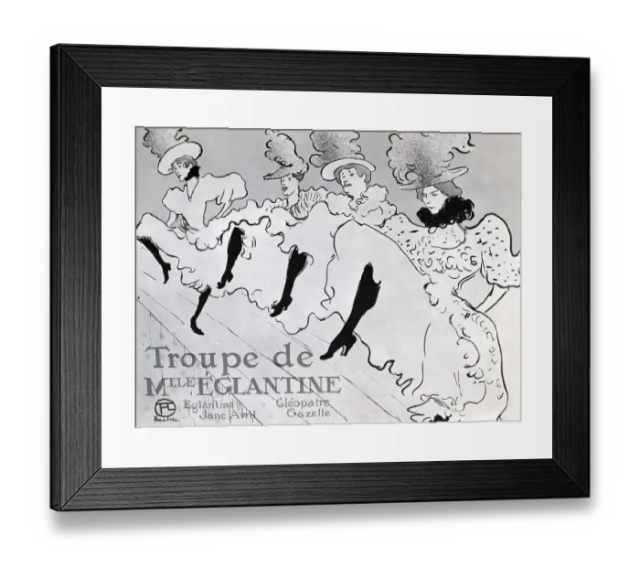 Framed Print : Poster With Dancing Ladies By Toulouse-L Framed Print : Poster With Dancing Ladies By Toulouse-L