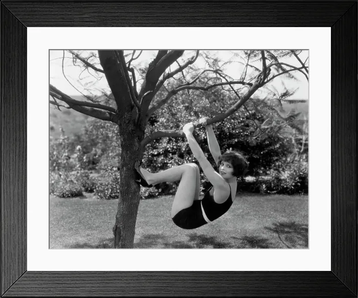 Framed Print : Clara Bow Hanging From Tree Branch Framed Print : Clara Bow Hanging From Tree Branch