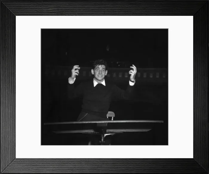 Framed Print : Young Leonard Bernstein Conducting Framed Print : Young Leonard Bernstein Conducting
