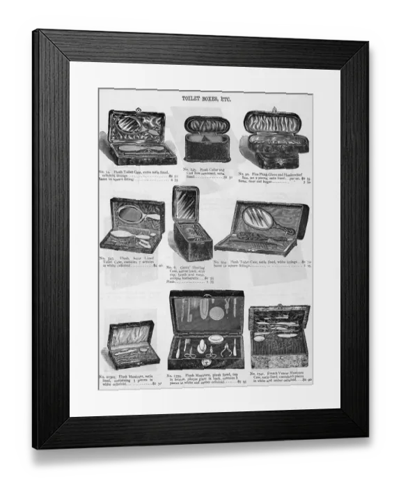 Framed Print : Toilet Boxes And Manicure Cases; Engravi Framed Print : Toilet Boxes And Manicure Cases; Engravi