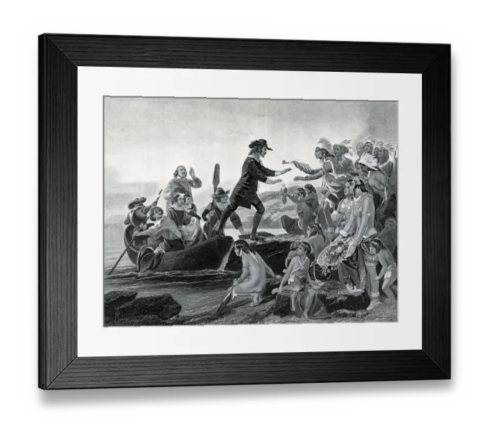 Framed Print : Landing Of Roger Williams after Alonzo Chappel Framed Print : Landing Of Roger Williams after Alonzo Chappel