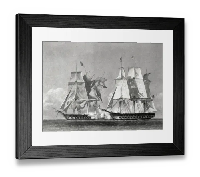 Framed Print : Engraving After Battle Between the United States and the Macedonian by Alonzo Chappel Framed Print : Engraving After Battle Between the United States and the Macedonian by Alonzo Chappel