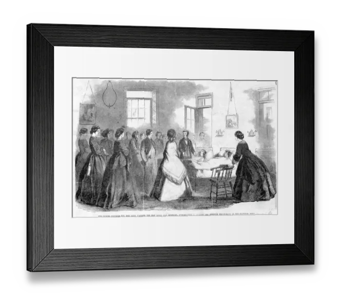 Framed Print : Nurses Visiting Hospital; Engraving Framed Print : Nurses Visiting Hospital; Engraving