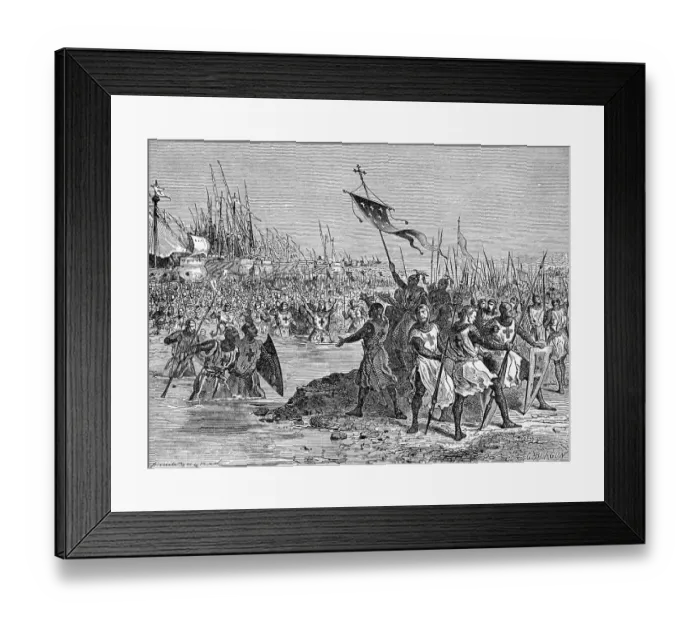 Framed Print : Crusaders Landing In Egypt Framed Print : Crusaders Landing In Egypt