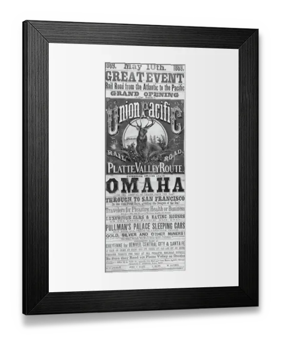 Framed Print : Poster Advertising Opening Of Railroad Framed Print : Poster Advertising Opening Of Railroad