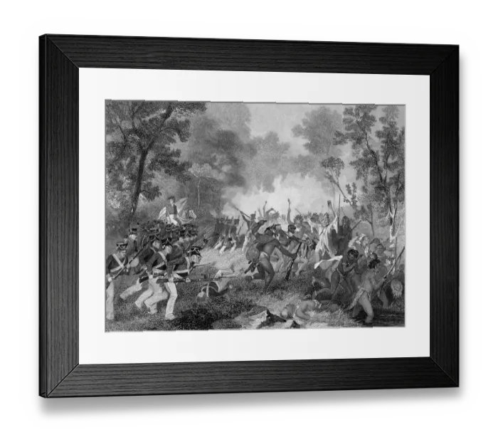 Framed Print : Battle Of Tippecanoe; Copper Engraving Framed Print : Battle Of Tippecanoe; Copper Engraving