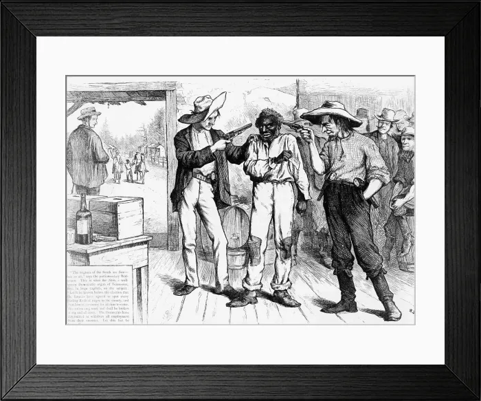 Framed Print : Whites With Gun To Black'S Head