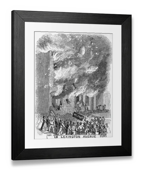 Framed Print : 19th-Century Engraving of a Mob Setting Fire to a House Framed Print : 19th-Century Engraving of a Mob Setting Fire to a House
