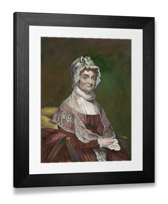 Framed Print : Portrait of Abigail Adams Engraving After Painting by Gilbert Stuart Framed Print : Portrait of Abigail Adams Engraving After Painting by Gilbert Stuart