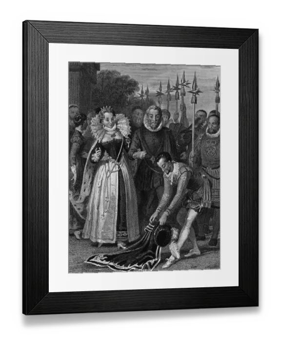 Framed Print : The Gallantry Of Sir Walter Raleigh Framed Print : The Gallantry Of Sir Walter Raleigh