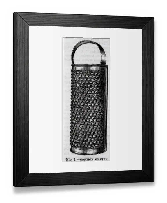 Framed Print : Woodcut Of A Kitchen Grater Framed Print : Woodcut Of A Kitchen Grater