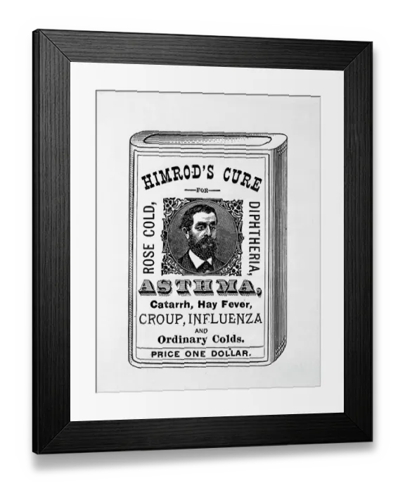 Framed Print : Ad For Himrod'S Cure Framed Print : Ad For Himrod'S Cure