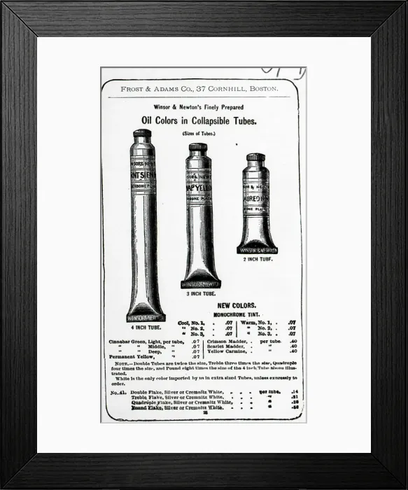 Framed Print : Engraving Of Tubes Of Paint Framed Print : Engraving Of Tubes Of Paint
