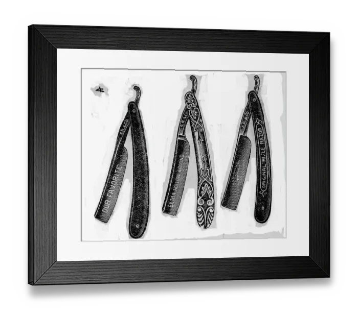 Framed Print : Straight Razors Framed Print : Straight Razors
