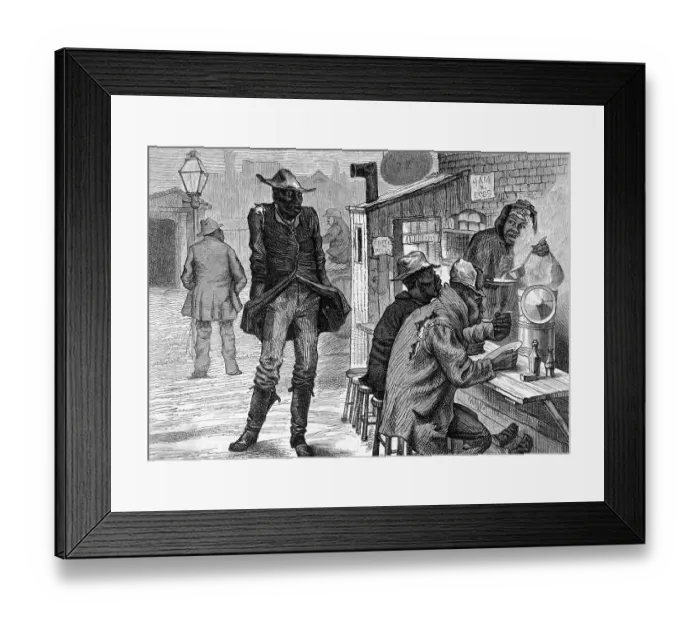 Framed Print : Hungry Black Man At Open Food Stand Framed Print : Hungry Black Man At Open Food Stand