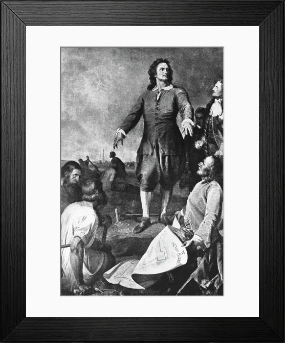 Framed Print : Painting Of Peter The Great Founding Stp Framed Print : Painting Of Peter The Great Founding Stp