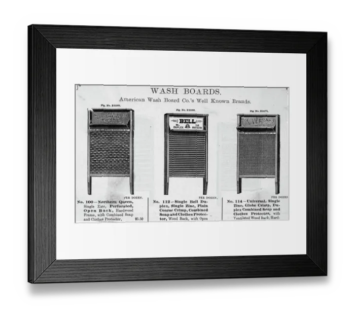 Framed Print : Washboard; Engraving Framed Print : Washboard; Engraving