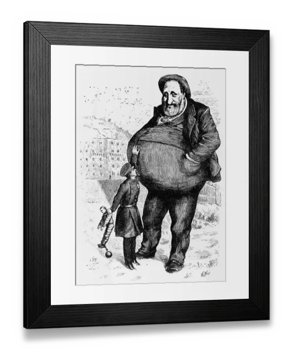Framed Print : Can The Law Reach Him? The Dwarf and the Thief by Thomas Nast Framed Print : Can The Law Reach Him? The Dwarf and the Thief by Thomas Nast